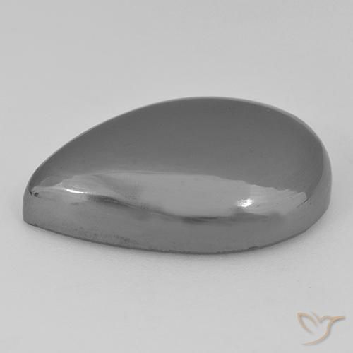 Hematita Cinza prateado Natural 40.28ct, Formato de pêra, Opaco