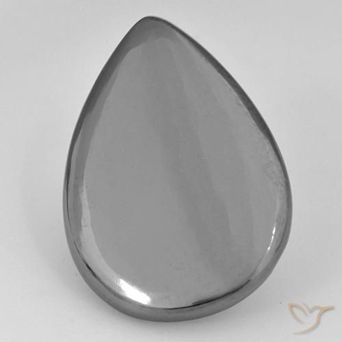 18.31ct Natural Cinza prateado Hematita, Formato de pêra, Opaco