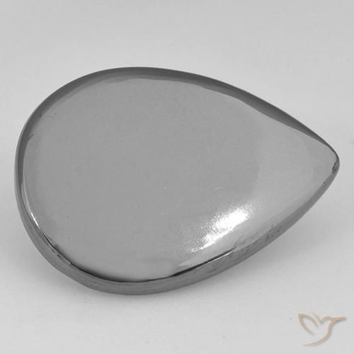 Hematita Cinza prateado Natural 18.31ct, Formato de pêra, Opaco