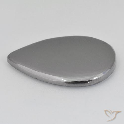 Hematita Cinza prateado Natural 18.31ct, Formato de pêra, Opaco