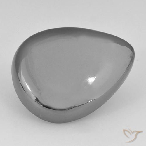 Hematita Cinza prateado Natural 26.63ct, Formato de pêra, Opaco
