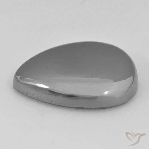 Hematita Cinza prateado Natural 26.63ct, Formato de pêra, Opaco