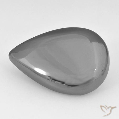 28.42ct Natural Cinza prateado Hematita, Formato de pêra, Opaco