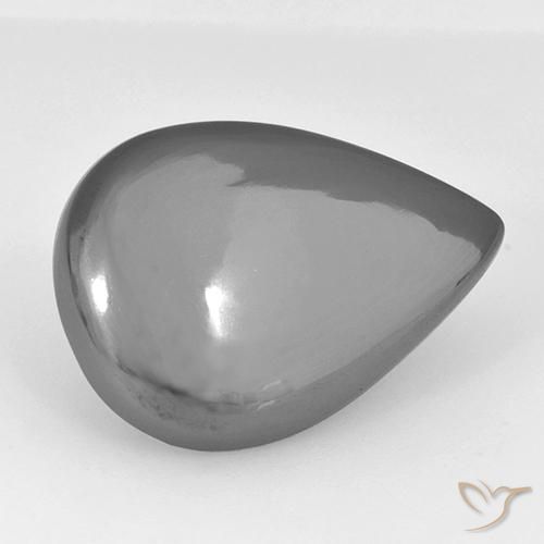 Hematita Cinza prateado Natural 28.42ct, Formato de pêra, Opaco