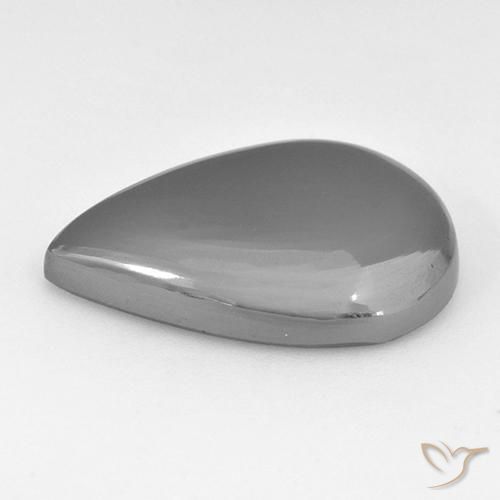 Hematita Cinza prateado Natural 28.42ct, Formato de pêra, Opaco