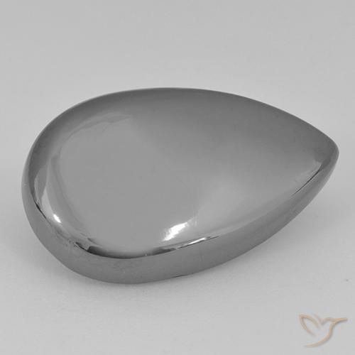 Hematita Cinza prateado Natural 31.43ct, Formato de pêra, Opaco