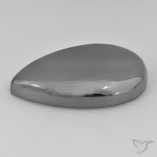 Hematita Cinza prateado Natural 31.43ct, Formato de pêra, Opaco