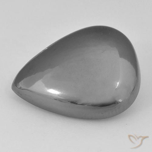 23.36ct Natural Cinza prateado Hematita, Formato de pêra, Opaco