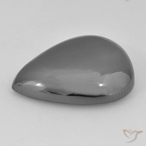 Hematita Cinza prateado Natural 23.36ct, Formato de pêra, Opaco