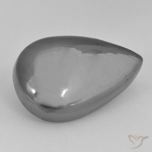 30.63ct Natural Cinza prateado Hematita, Formato de pêra, Opaco