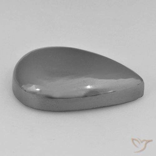Hematita Cinza prateado Natural 30.63ct, Formato de pêra, Opaco