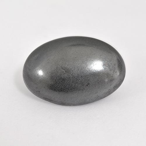 Hematita cinza natural 6,16ct, corte oval, opaco