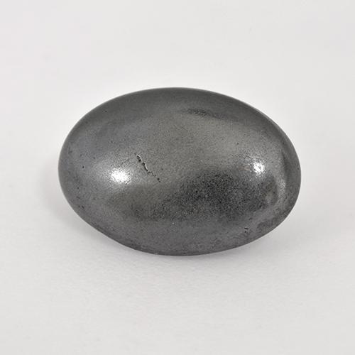 Hematita cinza natural 6,16ct, corte oval, opaco