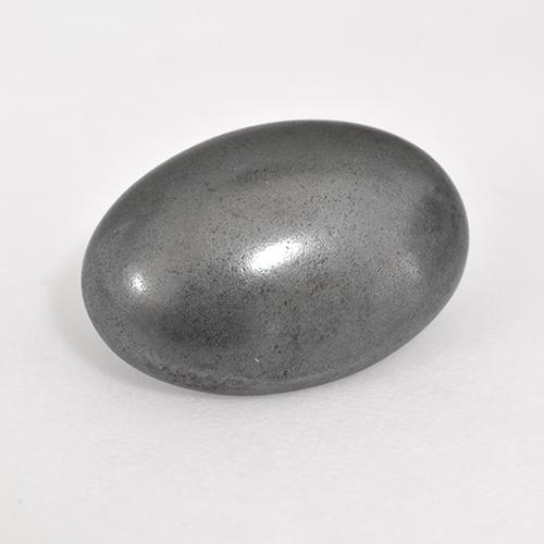 Hematita cinza natural 7,24ct, corte oval, opaco