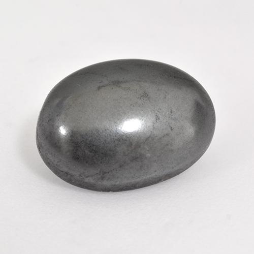 Hematita Cinza prateado Natural 6.30ct, Corte Oval, Opaco