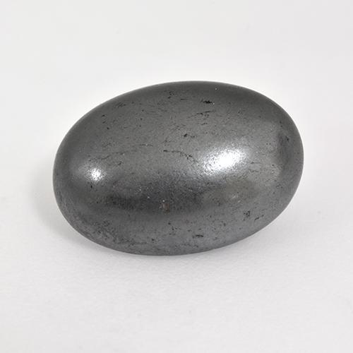 Hematita cinza natural 7,78ct, corte oval, opaco