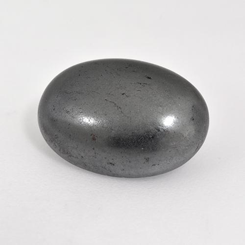 Hematita cinza natural 7,78ct, corte oval, opaco