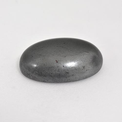 Hematita cinza natural 7,78ct, corte oval, opaco