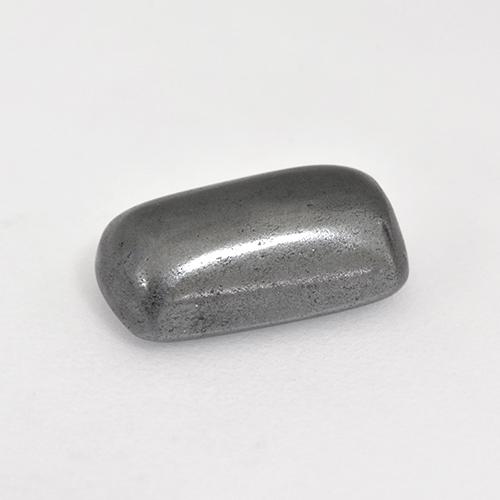 Hematita cinza natural 3,36ct, almofada cortada, opaco