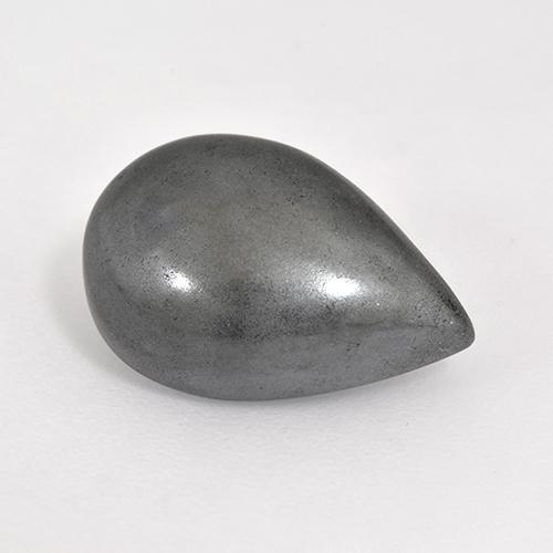 Hematita cinza natural 7,86ct, formato de pêra, opaco