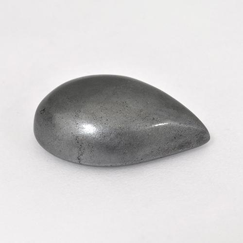 Hematita cinza natural 7,86ct, formato de pêra, opaco