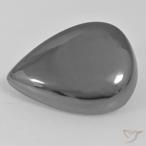 35.97ct Natural Cinza prateado Hematita, Formato de pêra, Opaco