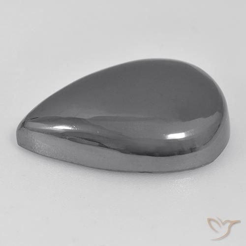 Hematita Cinza prateado Natural 35.97ct, Formato de pêra, Opaco