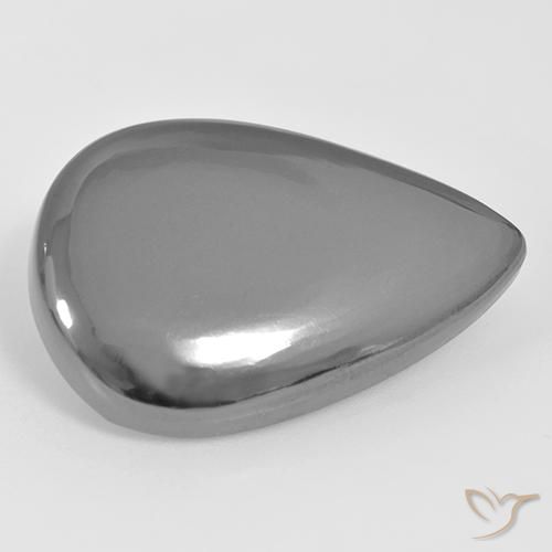 33.96ct Natural cinza médio Hematita, Formato de pêra, Opaco