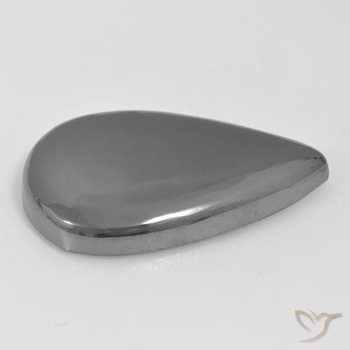 Hematita cinza médio Natural 33.96ct, Formato de pêra, Opaco