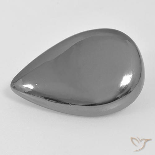 27.45ct Natural cinza médio Hematita, Formato de pêra, Opaco