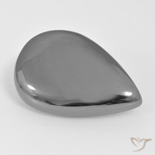 Hematita cinza médio Natural 27.45ct, Formato de pêra, Opaco