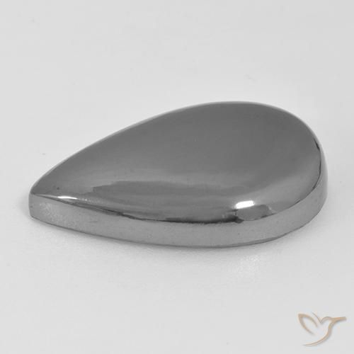 Hematita cinza médio Natural 27.45ct, Formato de pêra, Opaco