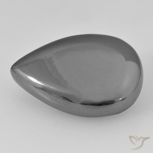 28.91ct Natural Cinza prateado Hematita, Formato de pêra, Opaco