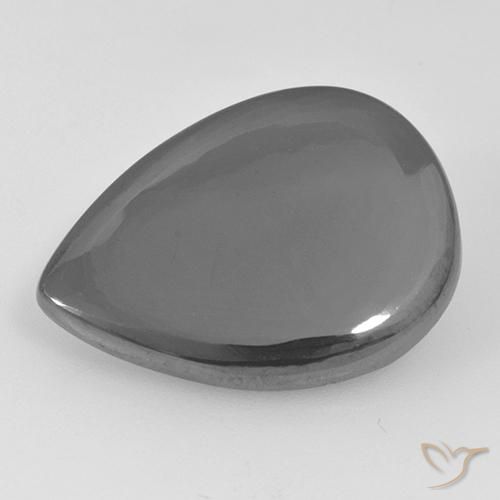 Hematita cinza médio Natural 20.45ct, Formato de pêra, Opaco