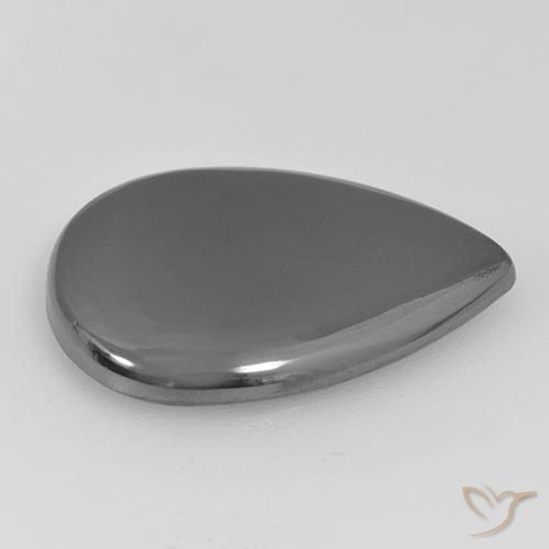 Hematita cinza médio Natural 20.45ct, Formato de pêra, Opaco