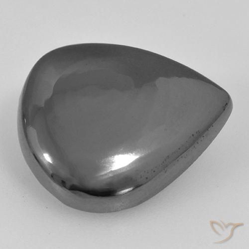 16.86ct Natural Cinza prateado Hematita, Formato de pêra, Opaco