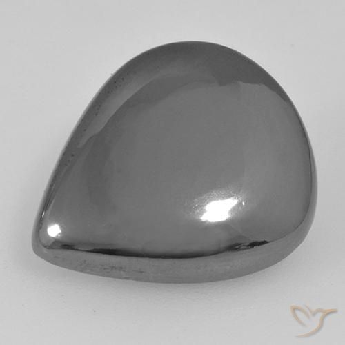Hematita Cinza prateado Natural 16.86ct, Formato de pêra, Opaco