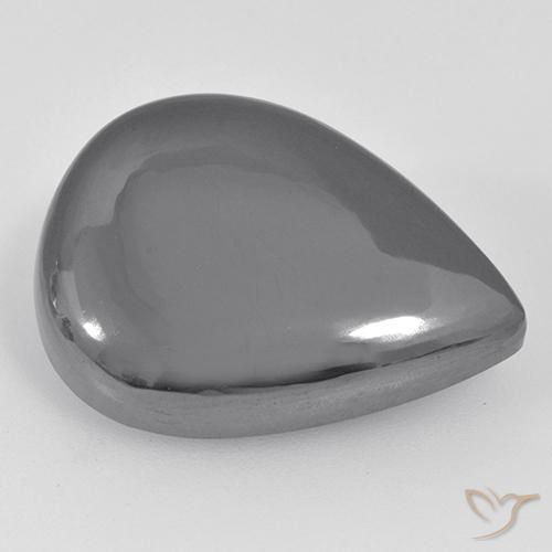 30.78ct Natural cinza médio Hematita, Formato de pêra, Opaco