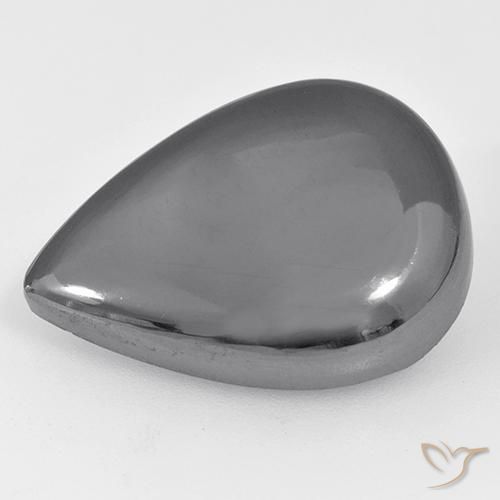 Hematita cinza médio Natural 30.78ct, Formato de pêra, Opaco