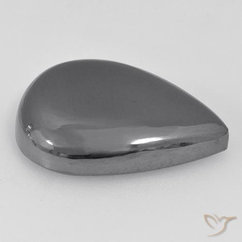 Hematita cinza médio Natural 30.78ct, Formato de pêra, Opaco
