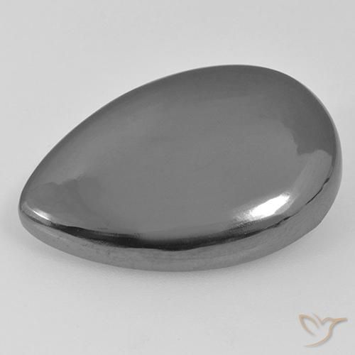 28.79ct Natural cinza médio Hematita, Formato de pêra, Opaco