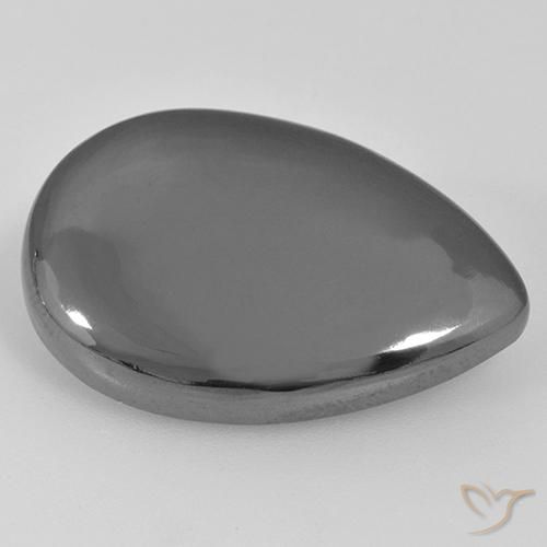 Hematita cinza médio Natural 28.79ct, Formato de pêra, Opaco