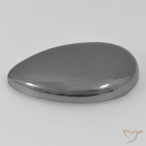 Hematita cinza médio Natural 28.79ct, Formato de pêra, Opaco