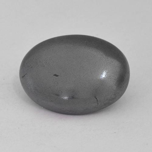 Hematita cinza natural 6,30ct, corte oval, opaco