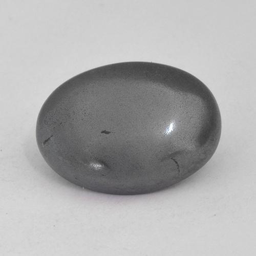 Hematita cinza natural 6,30ct, corte oval, opaco