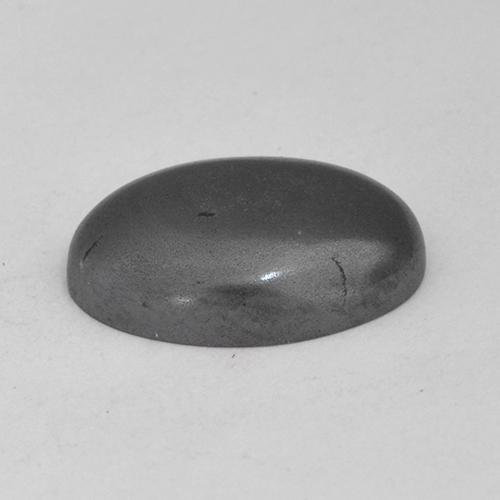 Hematita cinza natural 6,30ct, corte oval, opaco