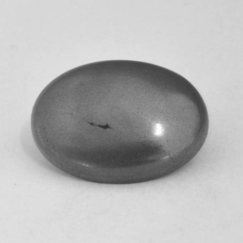 Hematita cinza natural 5,54ct, corte oval, opaco