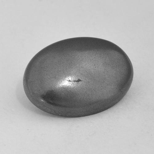 Hematita cinza natural 5,54ct, corte oval, opaco