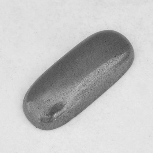 Hematita cinza natural 0,96ct, almofada cortada, opaco