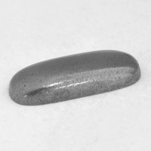 Hematita cinza natural 0,96ct, almofada cortada, opaco